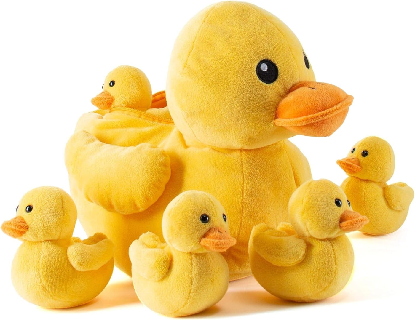 PREXTEX Juguetes de peluche con 5 patos de peluche para bebé, crema...