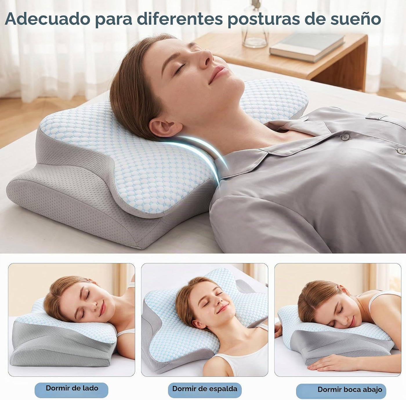 Almohada cervical para aliviar el dolor de cuello, almohada cervica...