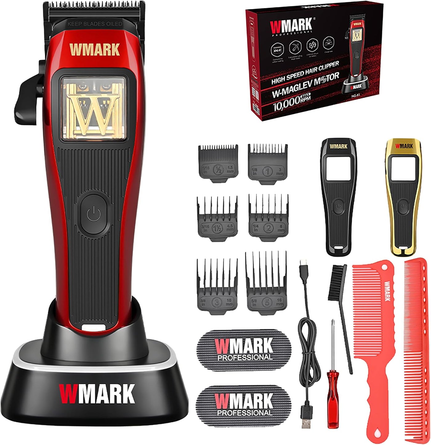 WMARK Cortapelos Inalámbrico Profesional Duradero para Peluqueros,...