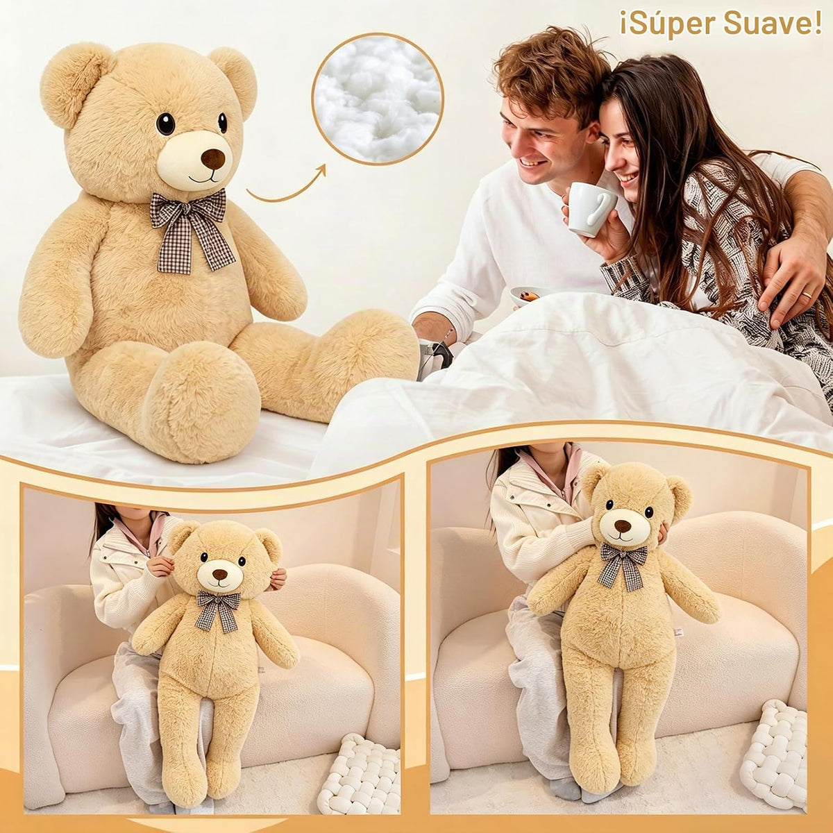 SQEQE Oso de peluche gigante de 39 pulgadas, oso de peluche grande...