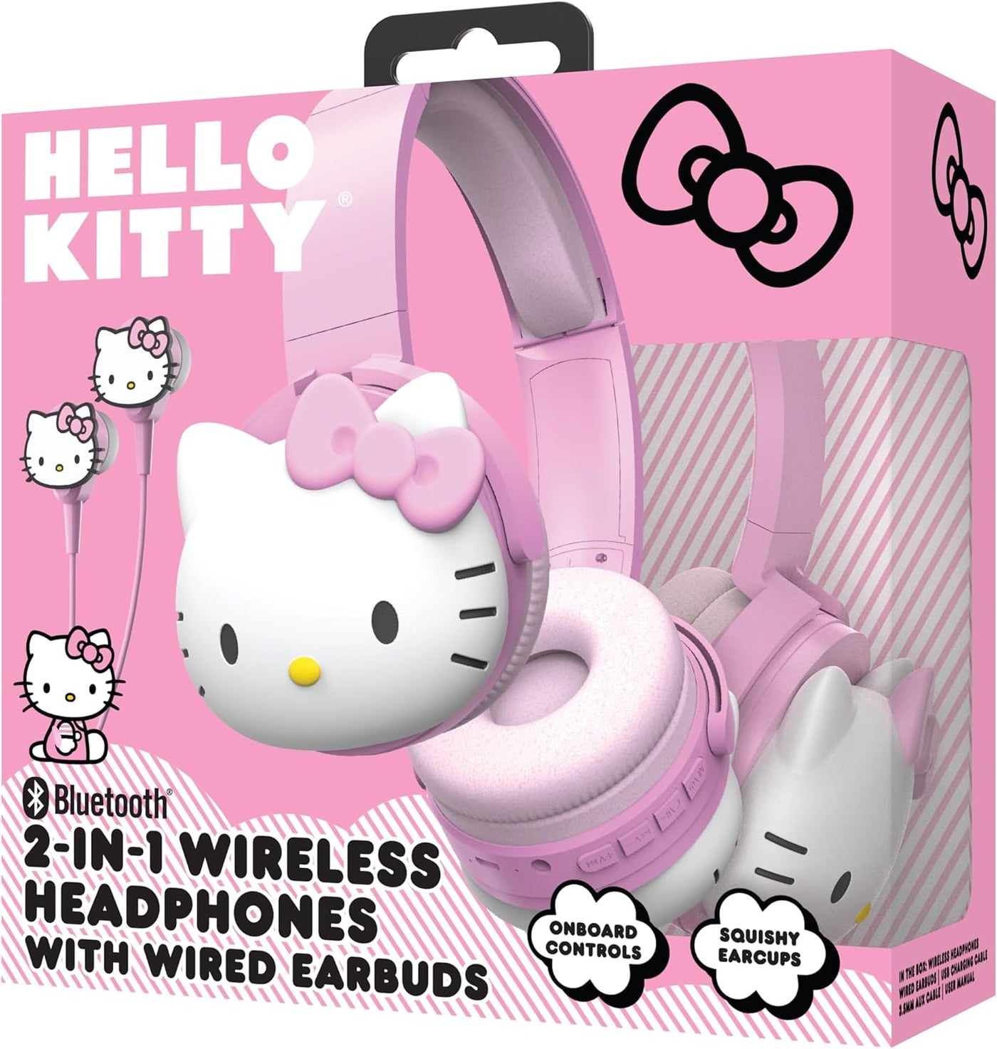 Auriculares inalámbricos Bluetooth 2 en 1 de Hello Kitty con auricu...
