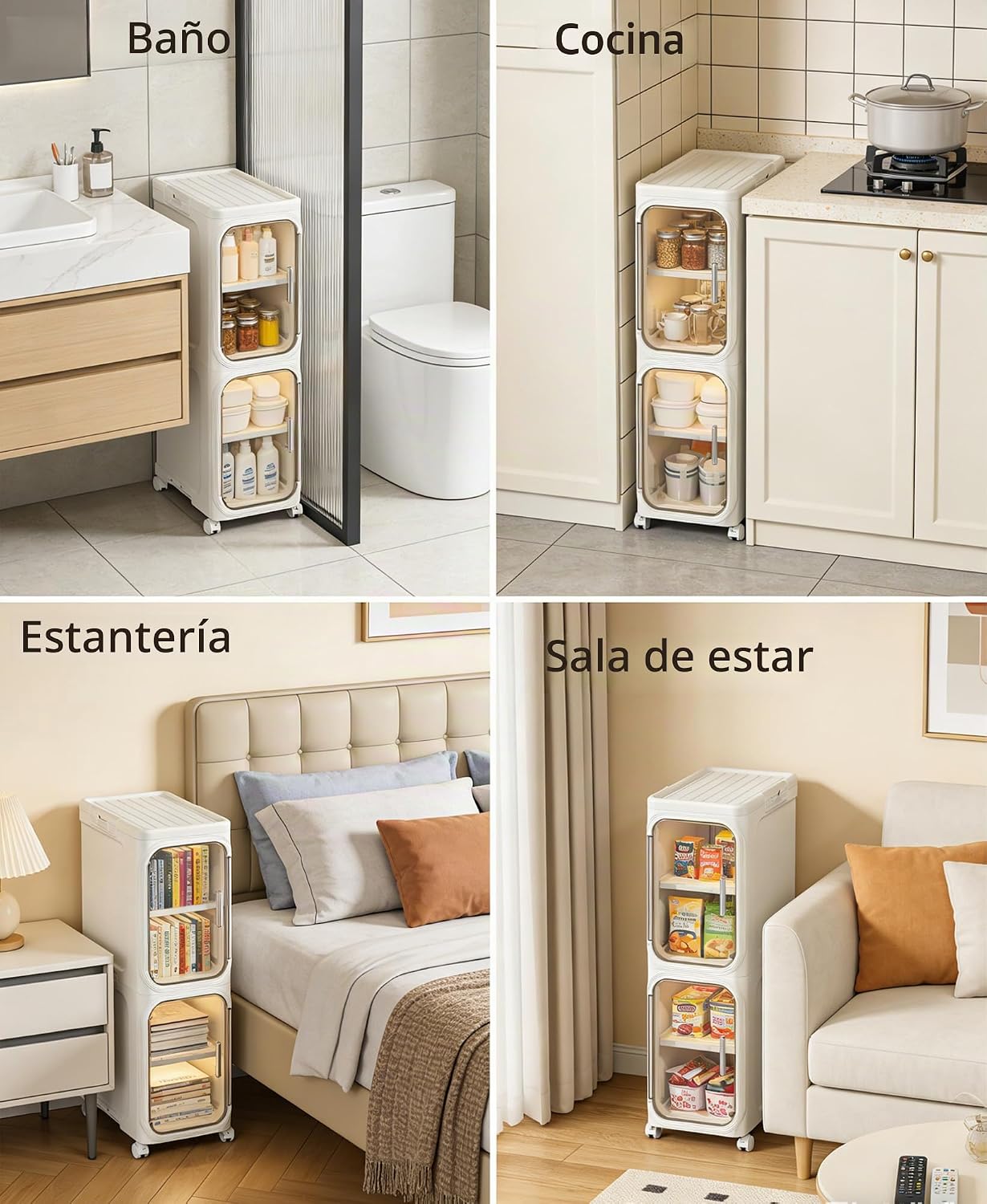 LXLXXL Armario de almacenamiento estrecho para baño delgado con rue...