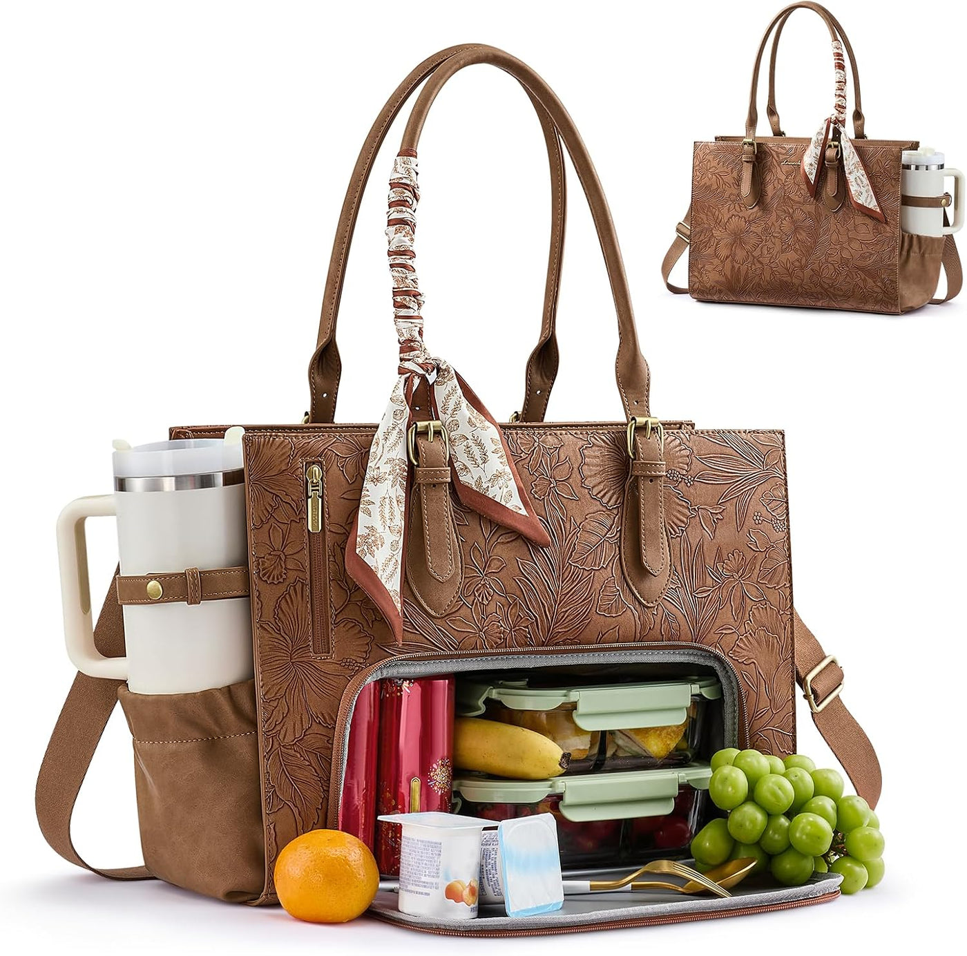 LOVEVOOK Bolsa de almuerzo para mujer, bolsa para laptop de 15.6 pu...