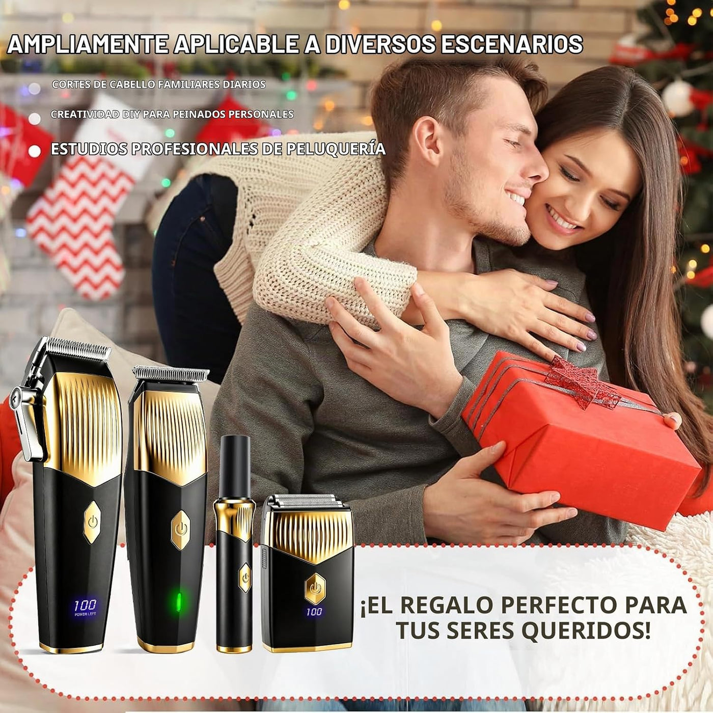 Juego profesional de cortapelos inalámbrico 4 en 1, recortadora de...