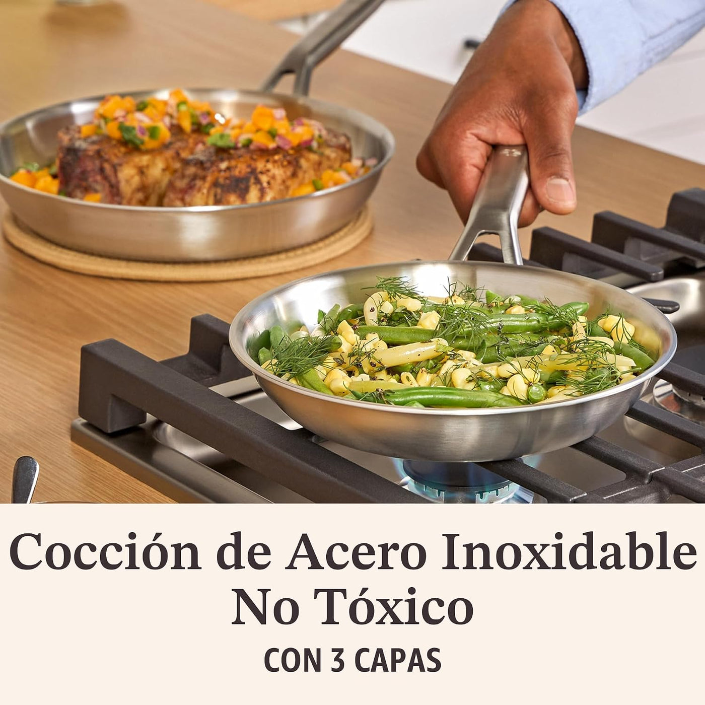 Calphalon - Juego de utensilios de cocina de acero inoxidable cepil...