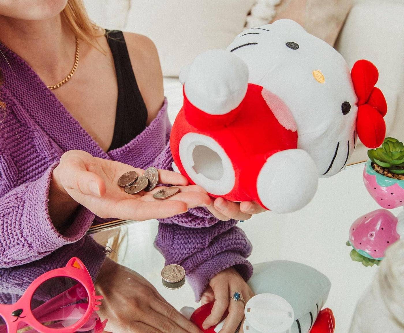 Silver Buffalo Sanrio Hello Kitty en Pose de Sentarse Banco de Mone...