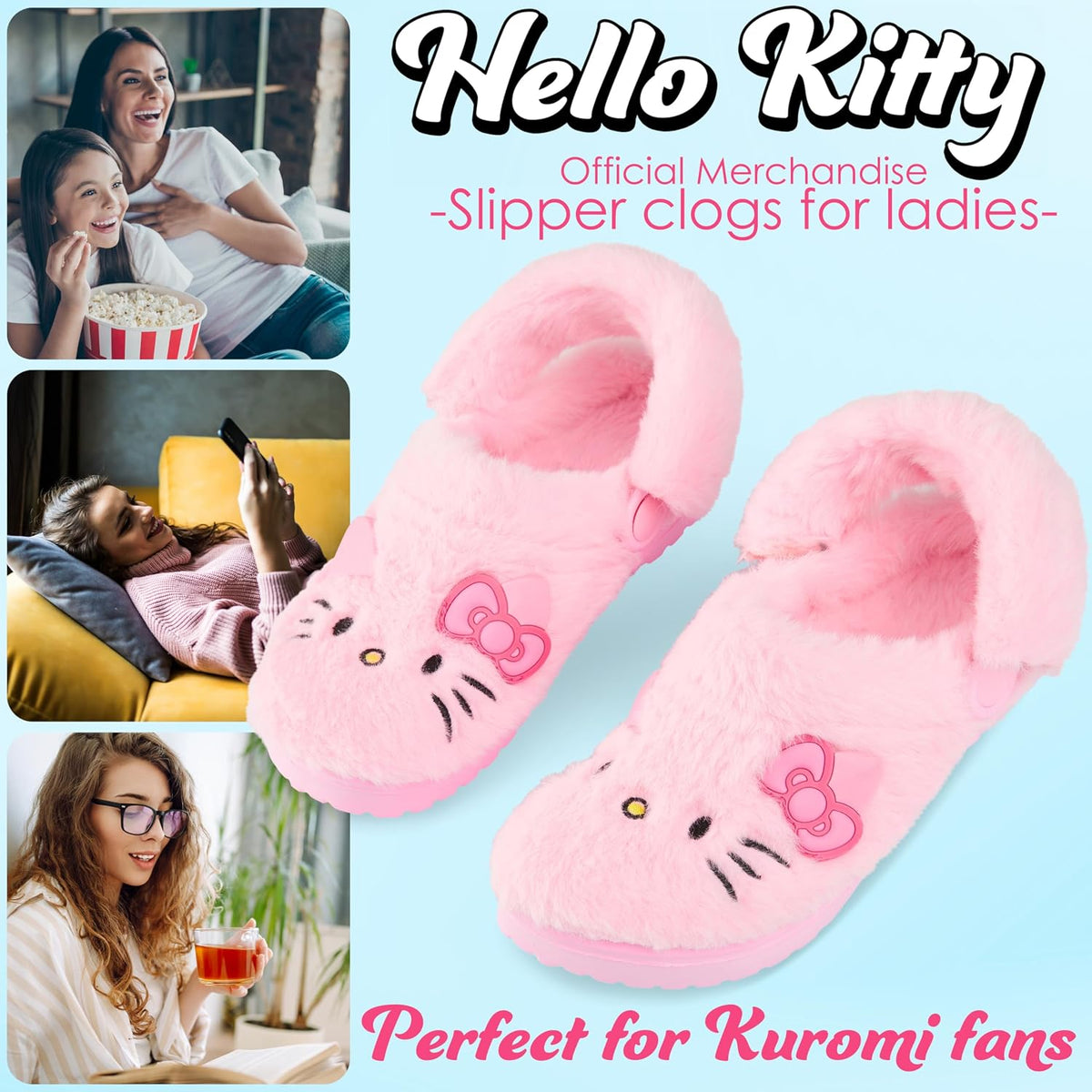 Zuecos Hello Kitty de Sanrio para mujer, adolescentes, zuecos acoge...