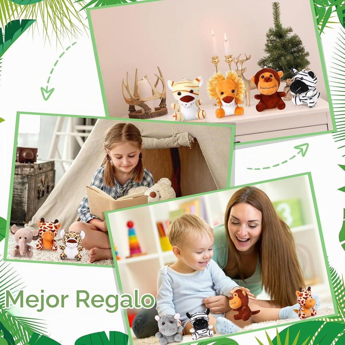 HyDren 24 piezas de mini animales de peluche del bosque a granel de...