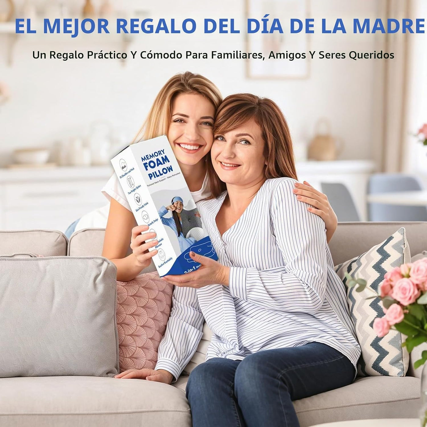Almohadas cervicales para el cuello con espuma viscoelástica, almoh...