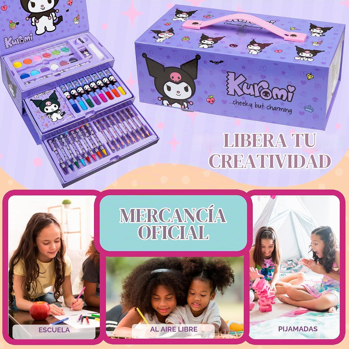 Hello Kitty Sanrio Kuromi Suministros de Arte para Pintar para Niño...