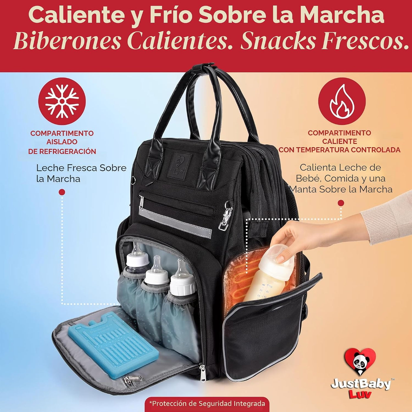 Bolsa de pañales para bebé premium con cambiador, mochila para paña...
