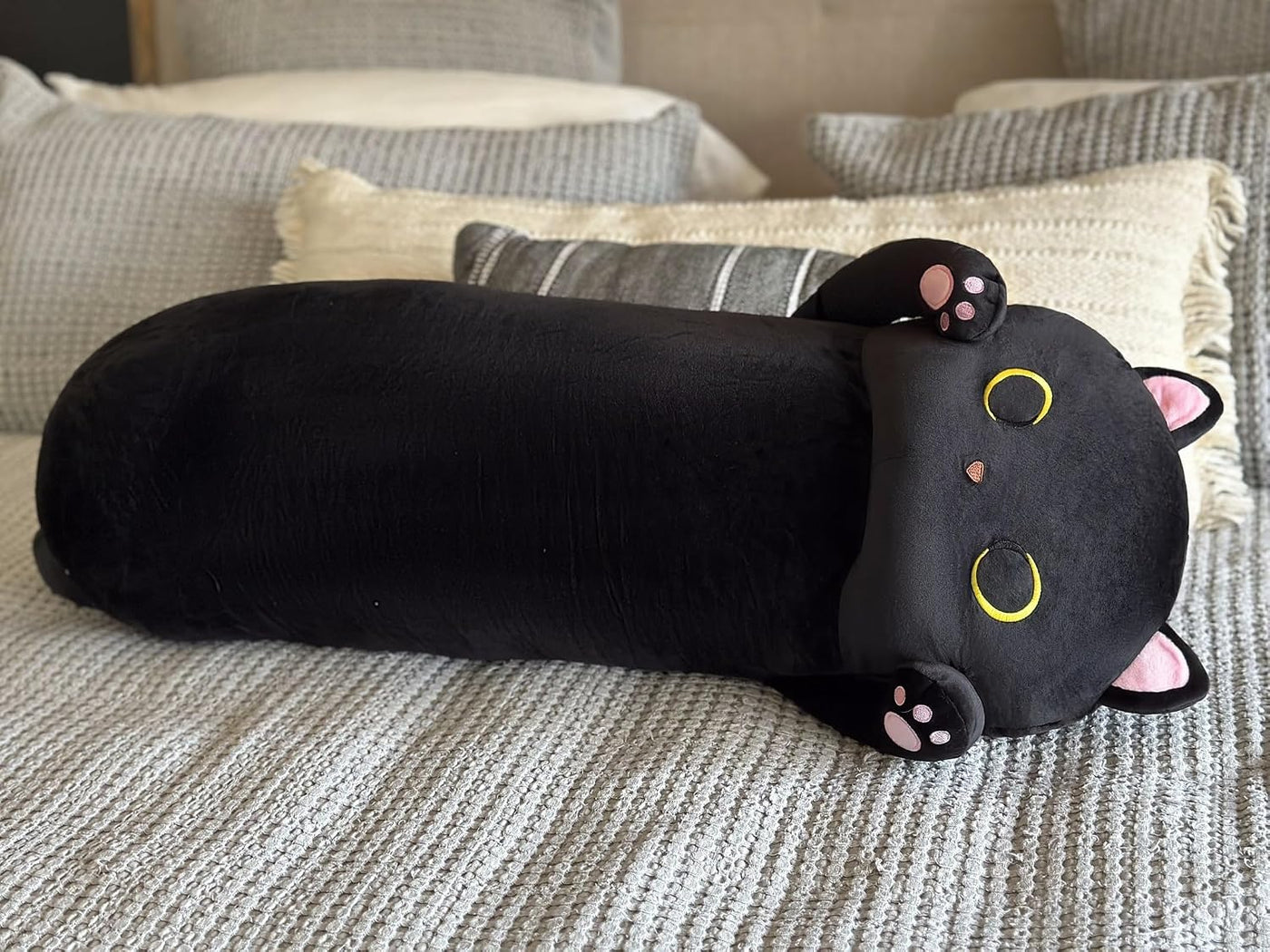 MaoGoLan Almohada larga para el cuerpo de gato para niños, peluche...