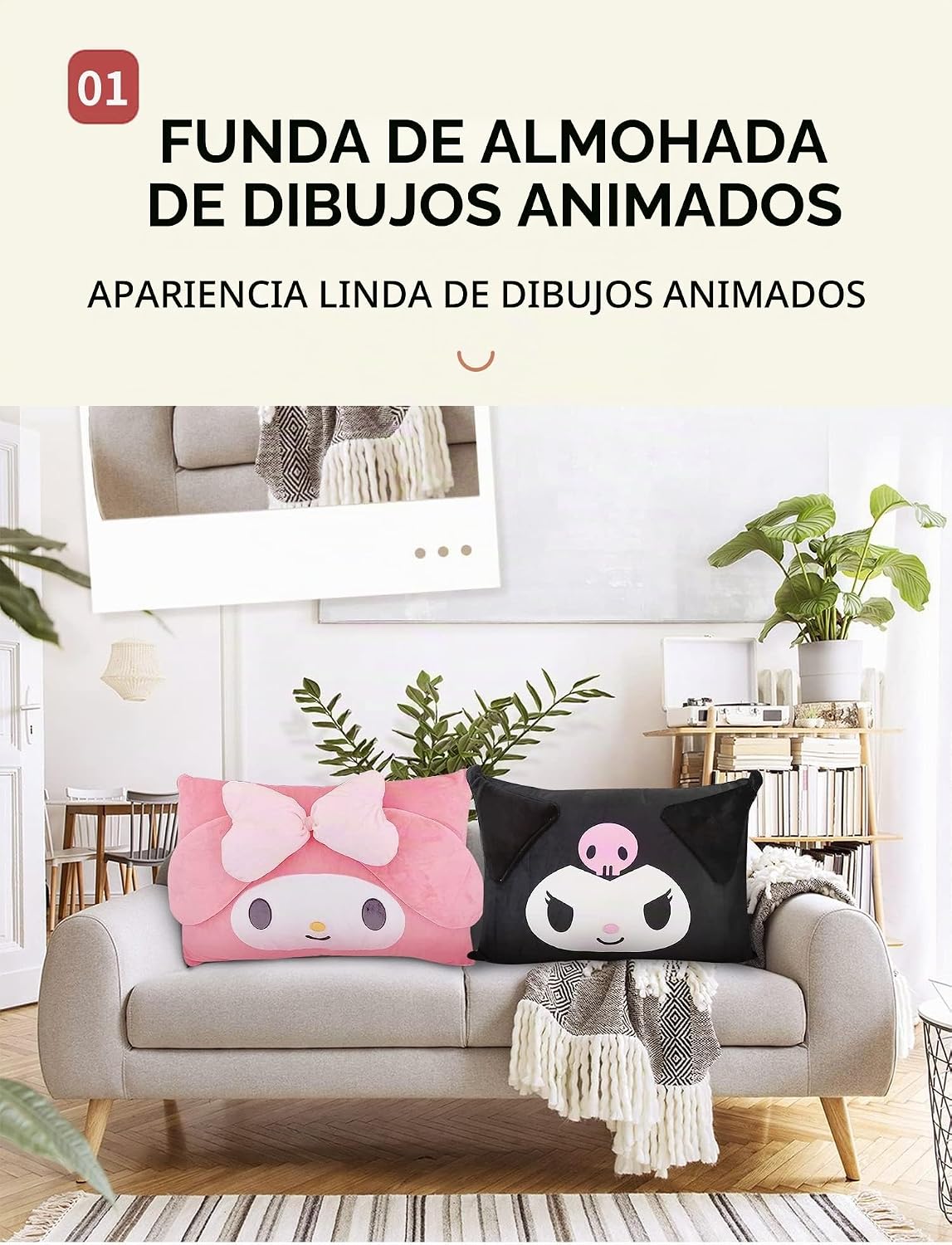 Shuyun Funda de Almohada de Dibujos Animados Bonita de Anime de Dob...