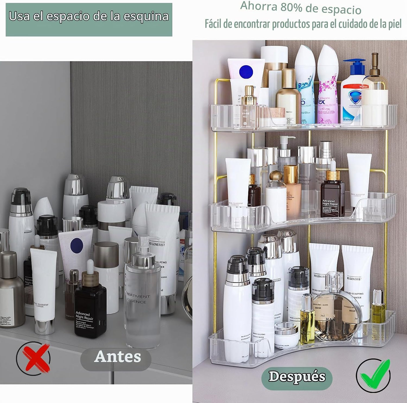 Webetop Organizador de Esquina para Encimera de Baño de 3 Niveles,...