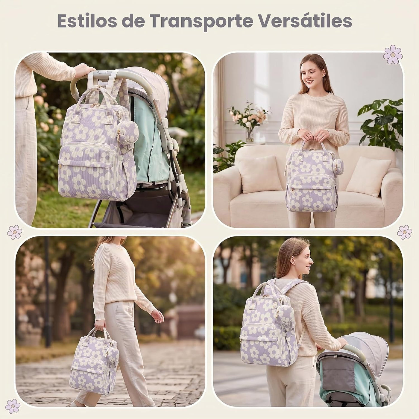 Lrenagao Mochila para pañales de bebé para mamá y papá, bolsa de pa...