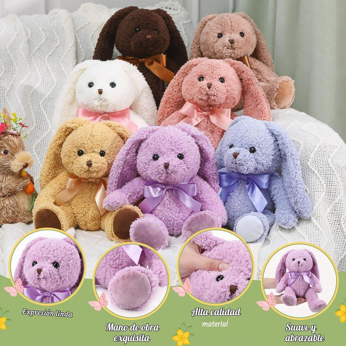 Civaner 7 piezas de animales de peluche a granel de 12.5 pulgadas,...