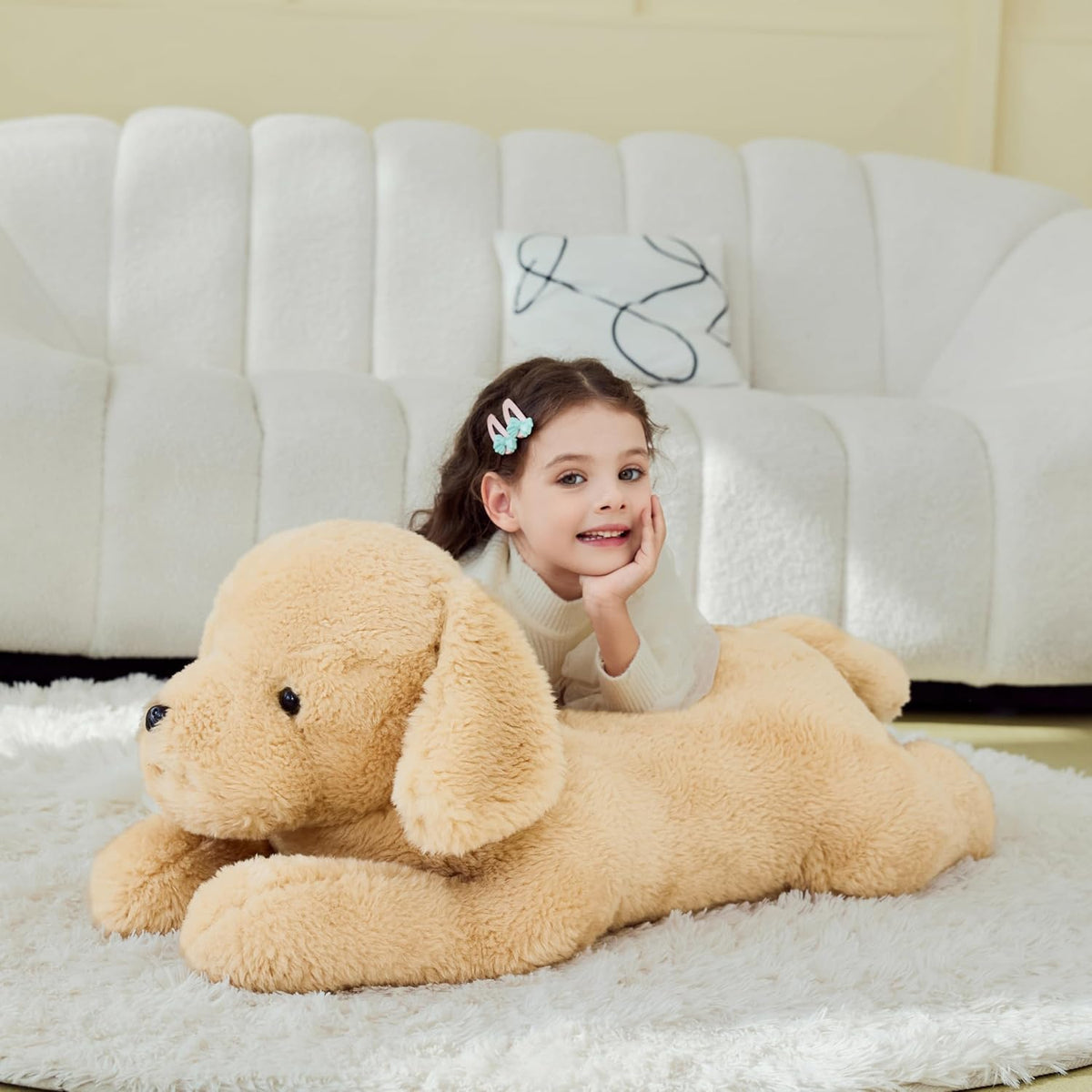IKASA Peluche de perro labrador gigante de 30 pulgadas, súper suave...