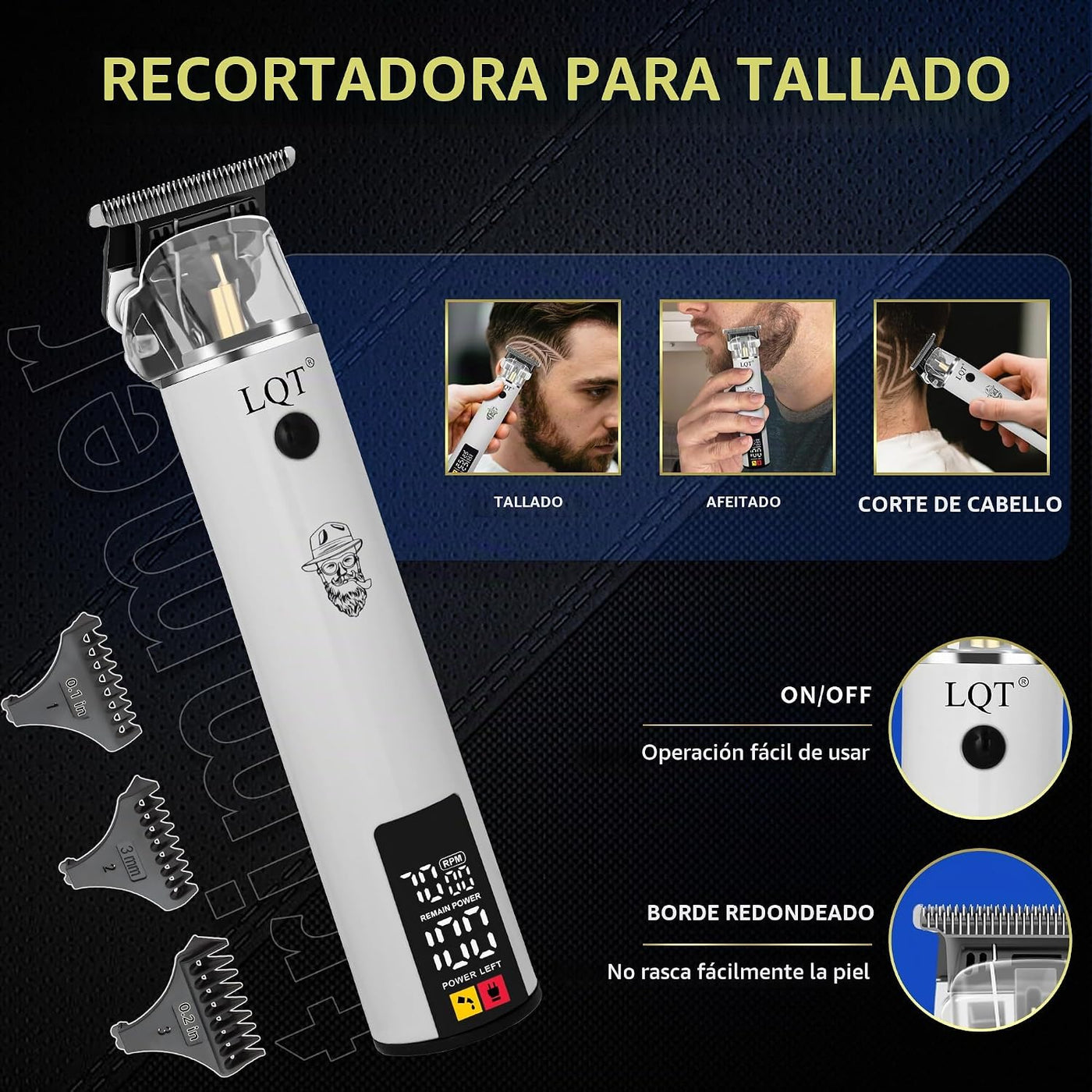 LQT Kit de peluquero profesional para hombres, cortadora de pelo in...