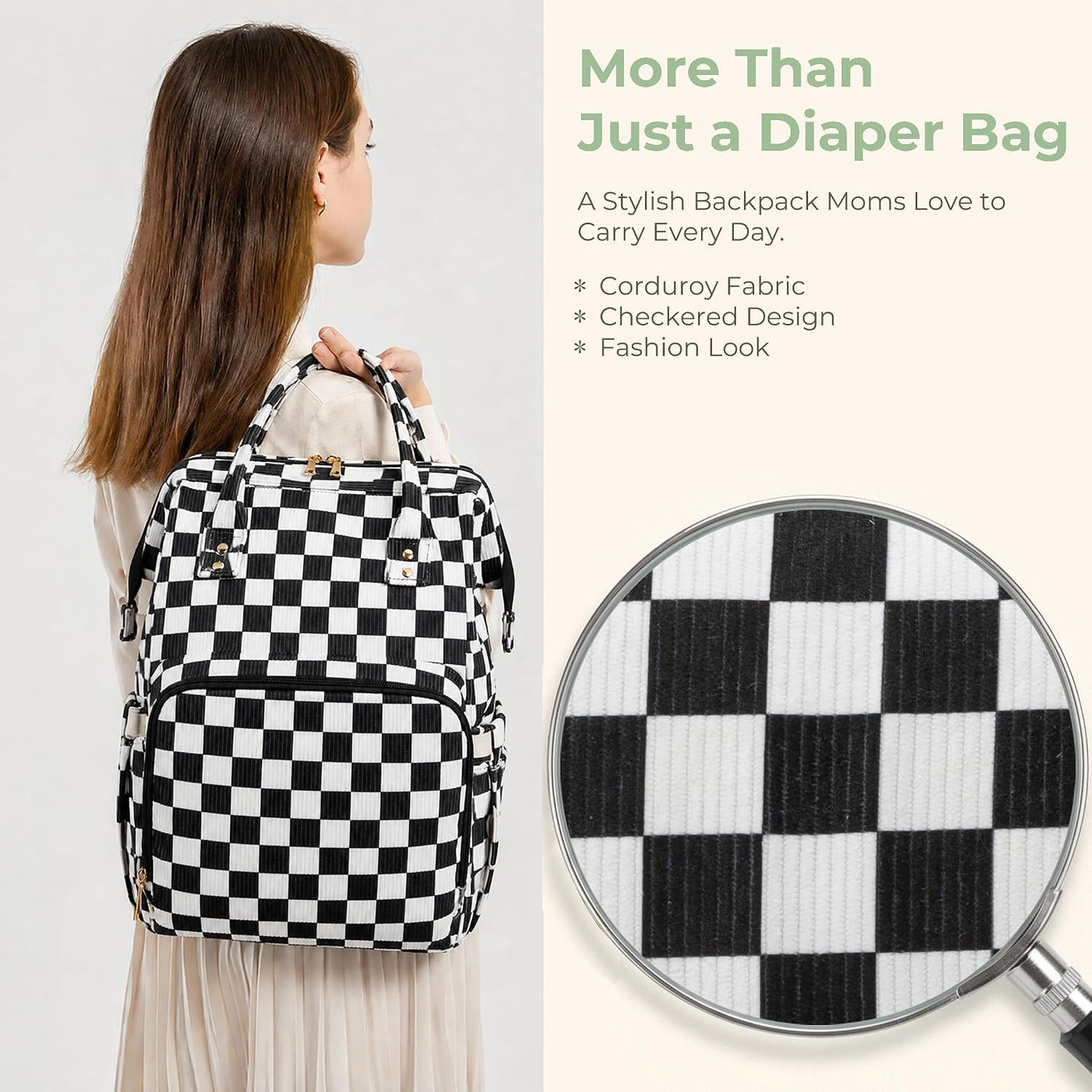 Mochila para pañales para mamá, bolsa de viaje de gran capacidad, b...