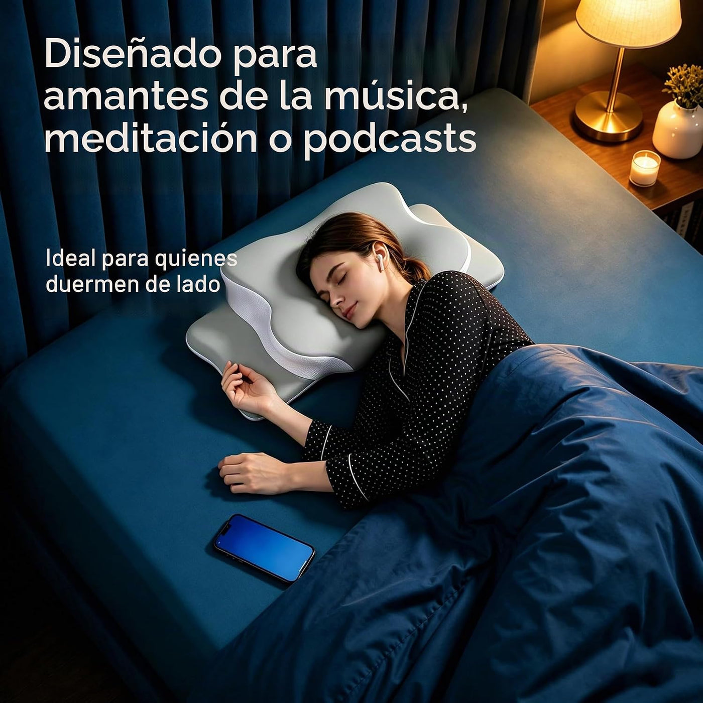 WKEFF Almohada cervical para aliviar el dolor de cuello, diseño hue...