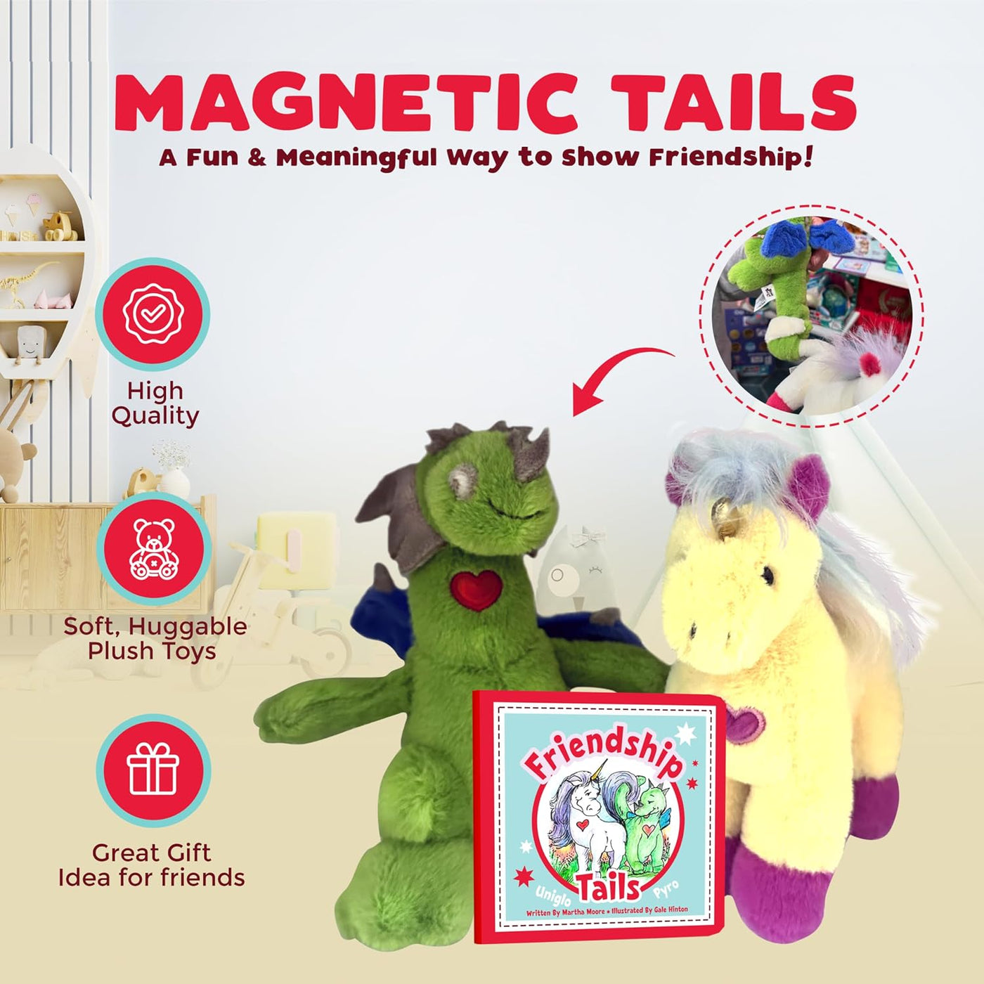 Bene World Toys Kit de colas de la amistad - Pyro el dragón y Unigl...