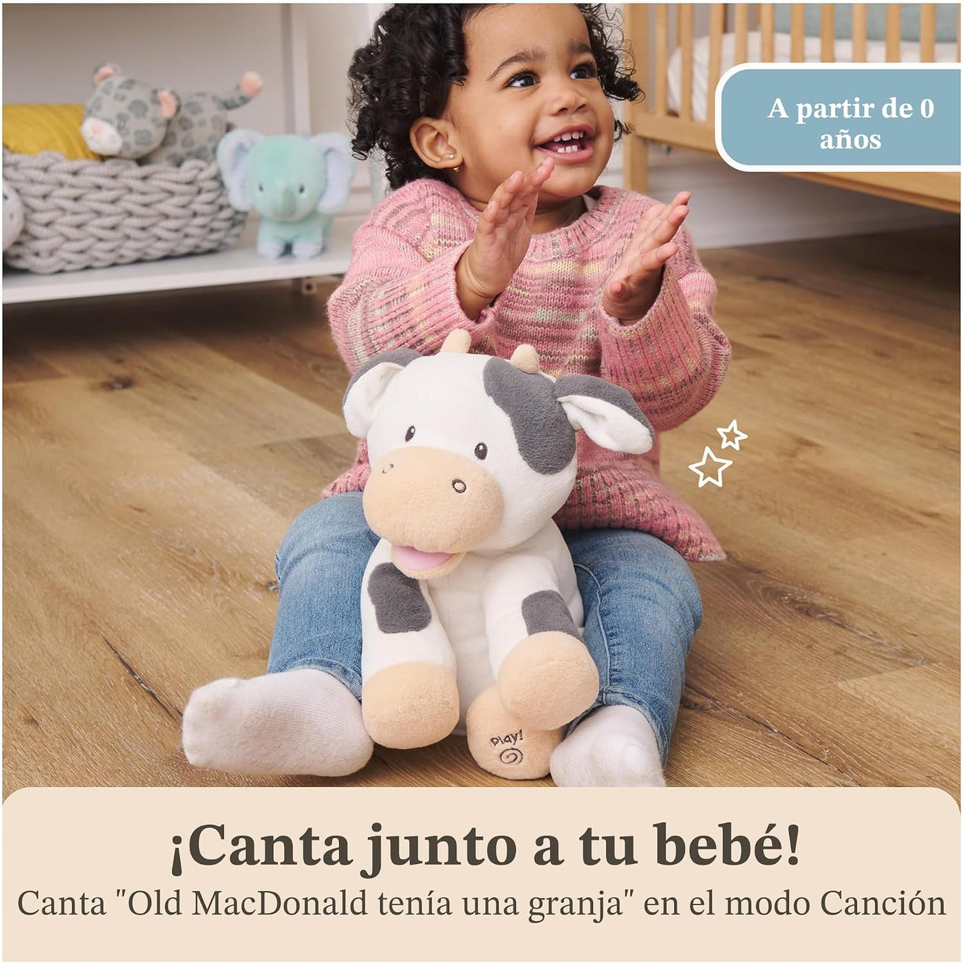 GUND Baby Buttermilk Cow Juguete musical interactivo animado de 12...