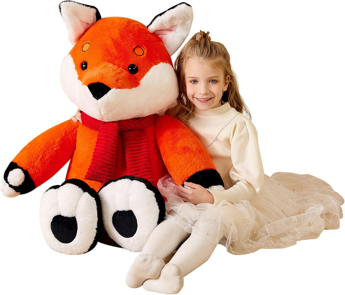 EARTHSOUND Juguete de peluche de zorro gigante, 30 pulgadas, grande...