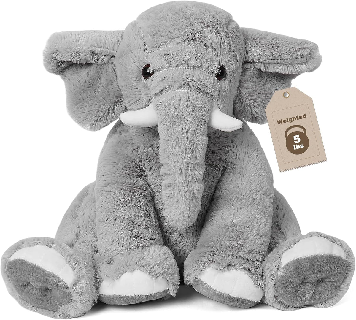 JellyMallow Elefante - Animales de peluche con peso, 5 libras, 16 p...