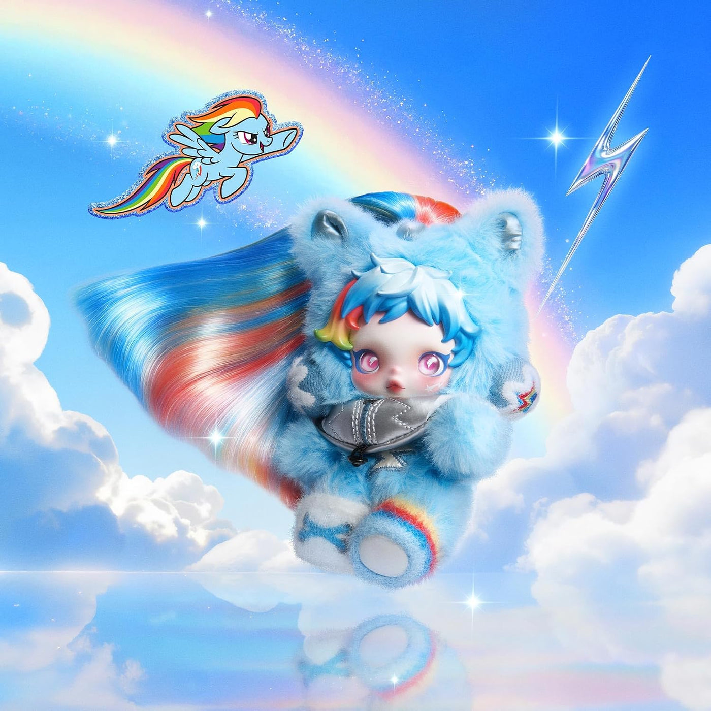 POP MART Skullpanda × My Little Pony Serie Muñeca de Peluche Colgan...