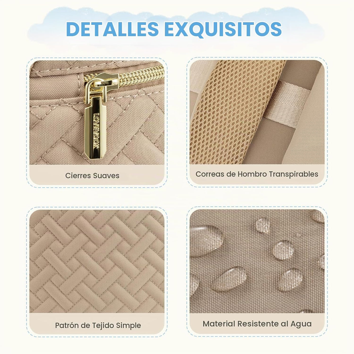 LOVEVOOK Mochila para Pañales, Bolsa de Bebé Portátil de Gran Capac...