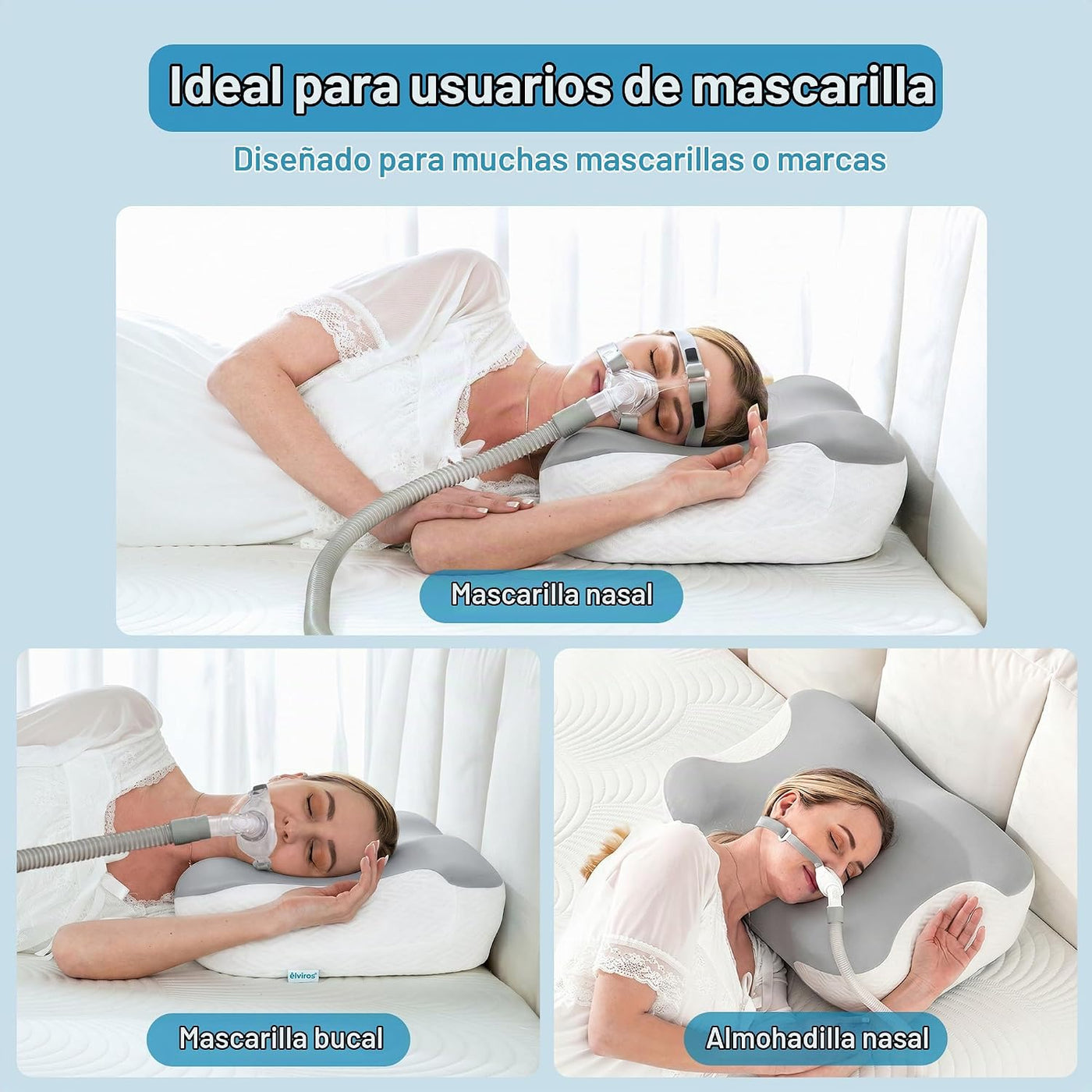 Elviros Almohada cervical para aliviar el dolor de cuello, almohada...