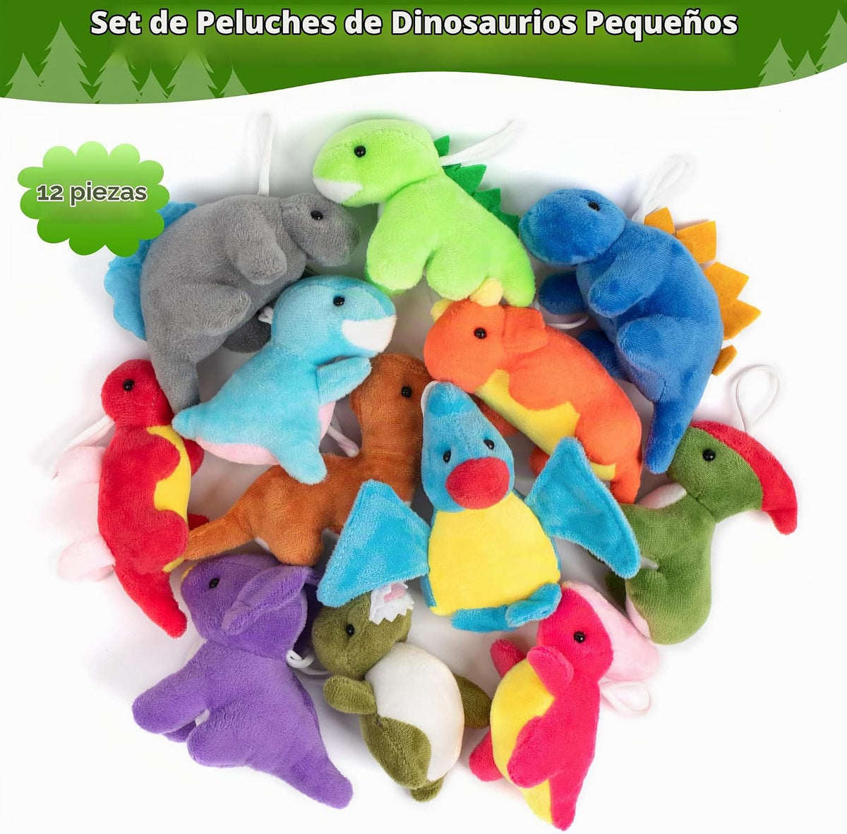 Mocoosy Juego de animales de peluche de dinosaurio pequeño, paquete...
