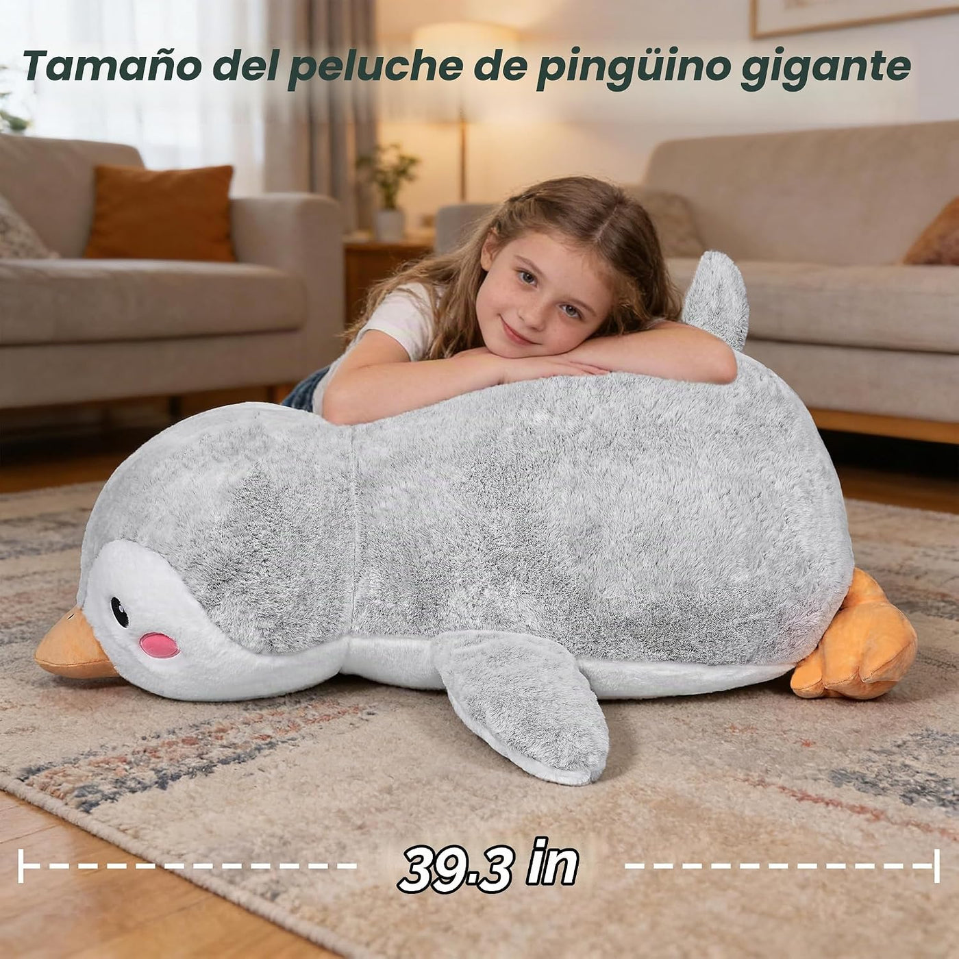 ZBLX Peluche de pingüino gigante, animal de peluche grande de pingü...