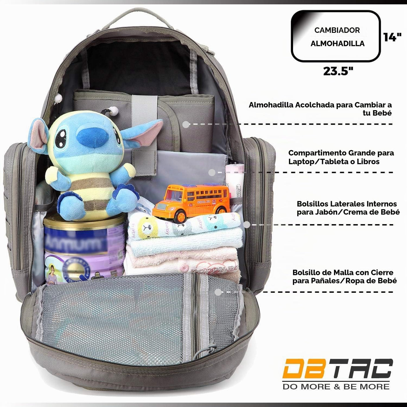 DBTAC - Mochila para pañales para papá, bolsa de pañales grande par...