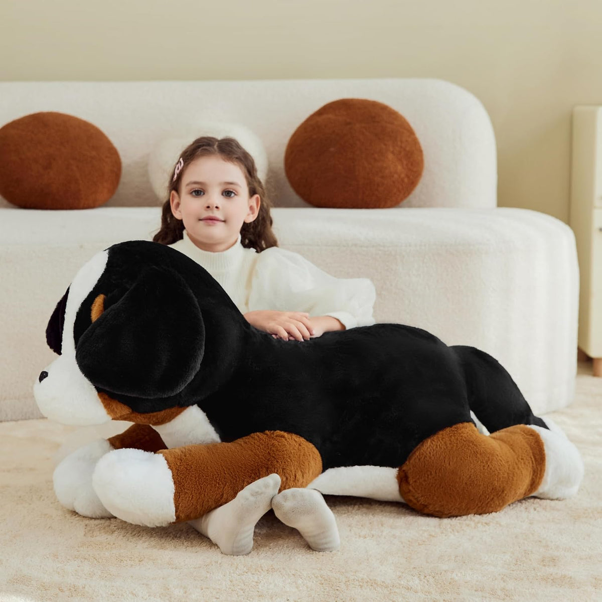 IKASA - Perro de montaña bernese gigante de peluche, juguetes suave...