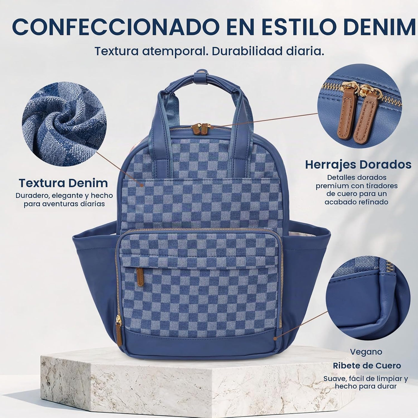 miss fong Bolsa de pañales pequeña Bolsa de pañales de cuero para b...
