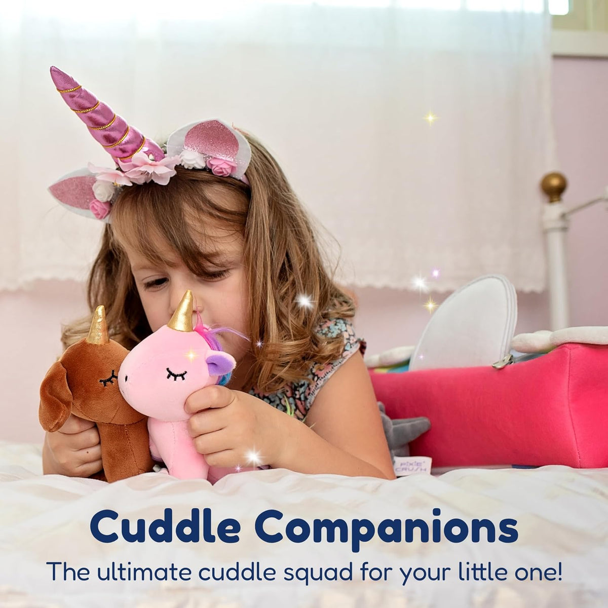 PixieCrush Juego de animales de peluche de unicornio, 5 juguetes de...