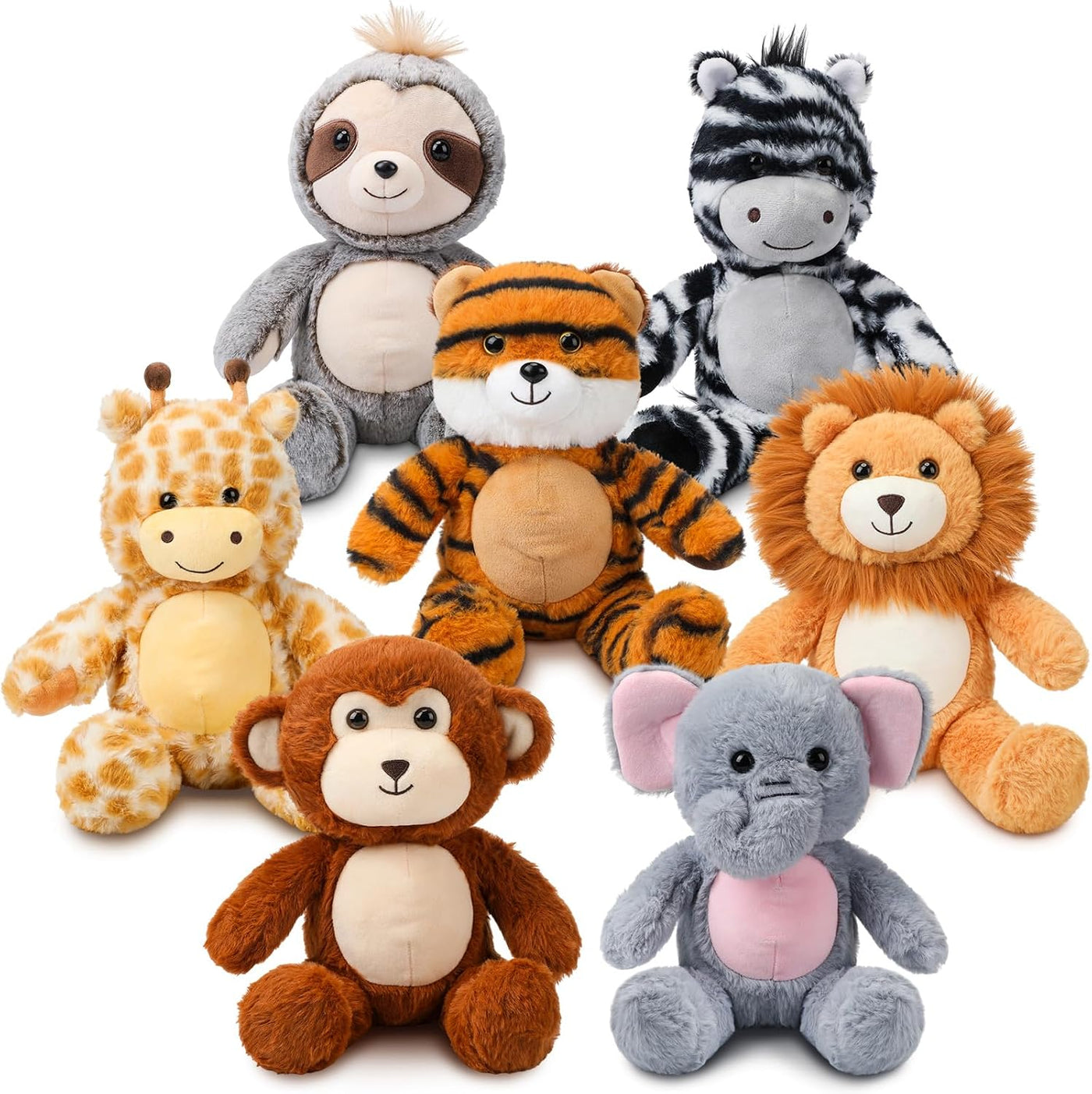 Civaner 7 piezas de animales de peluche a granel de 12.5 pulgadas,...