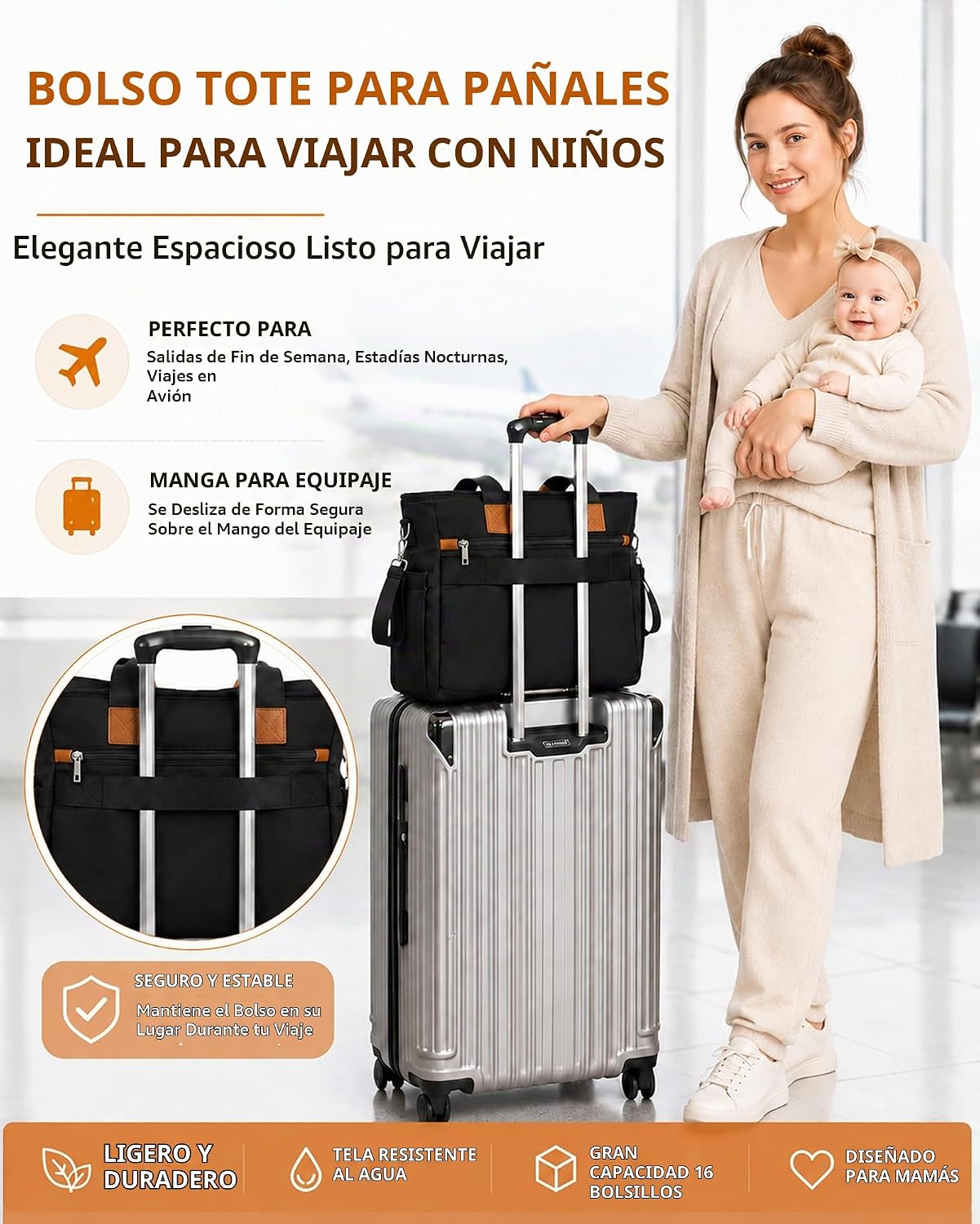 FHELAD Bolsa de pañales, bolsa de hospital para trabajo de parto y...