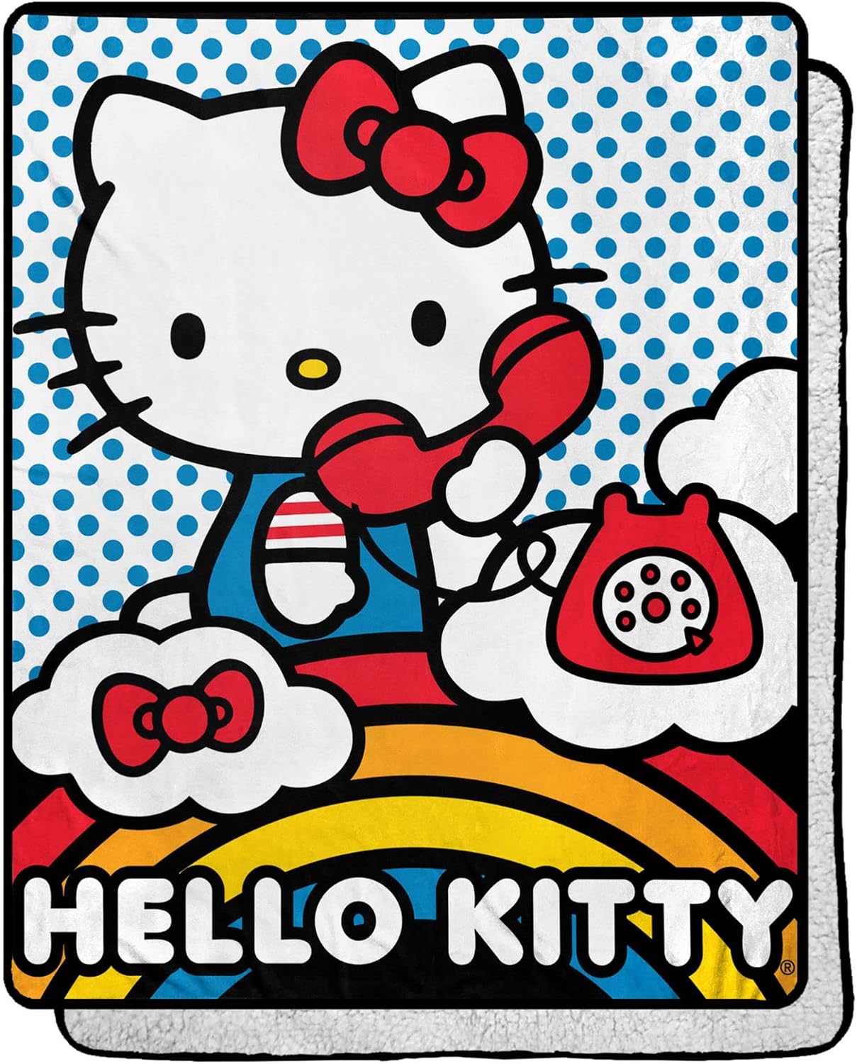 Northwest Hello Kitty Manta de Tiro Sherpa Silk Touch, Suave y Cáli...