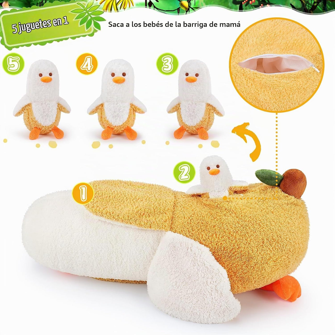 Auspicious beginning 5 piezas de animales de peluche rellenos famil...