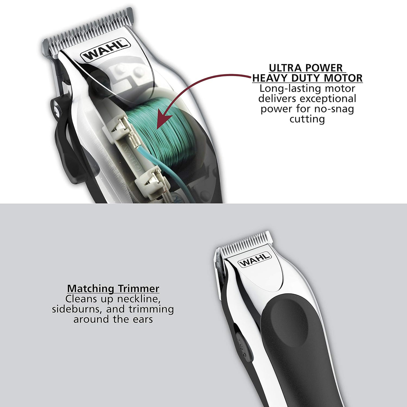 Wahl Máquina cortadora de cabello de lujo, cromada, profesional, in...