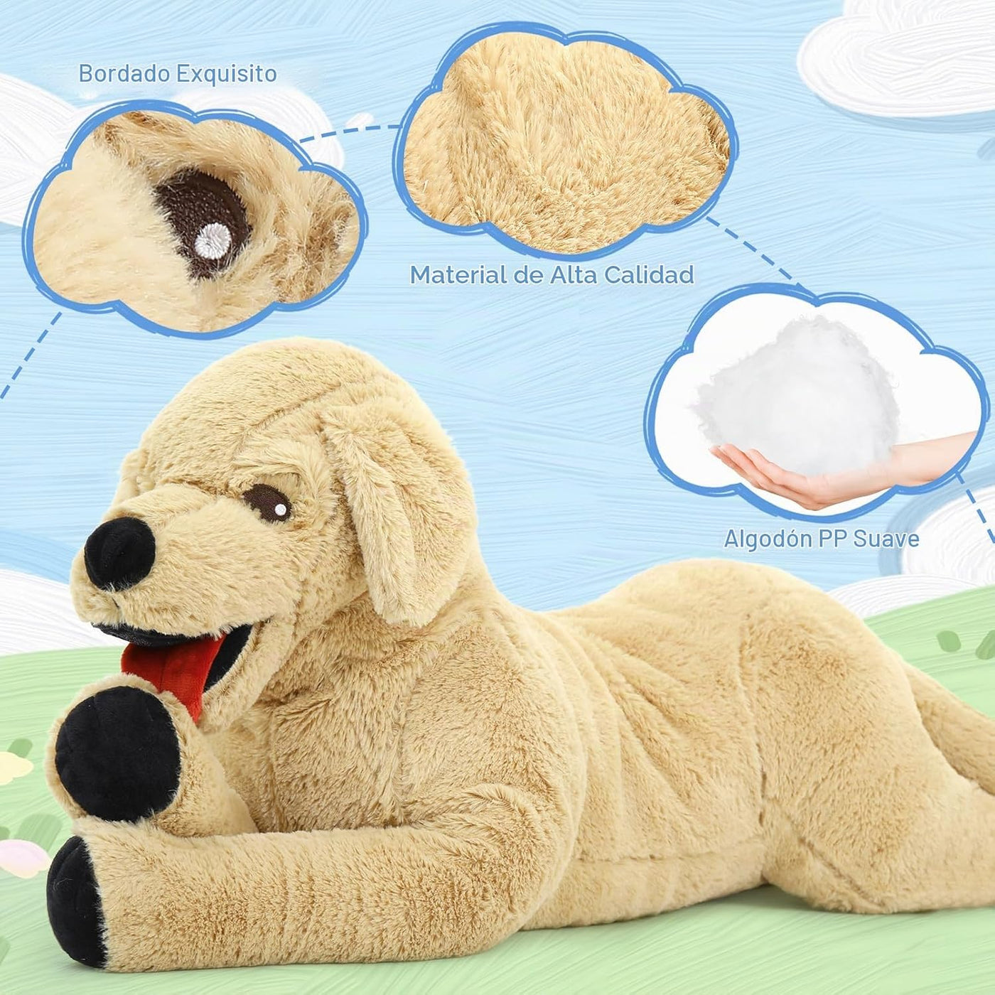 Lanmore Animal de Peluche de Perro de 29 pulgadas, Cachorro Grande...