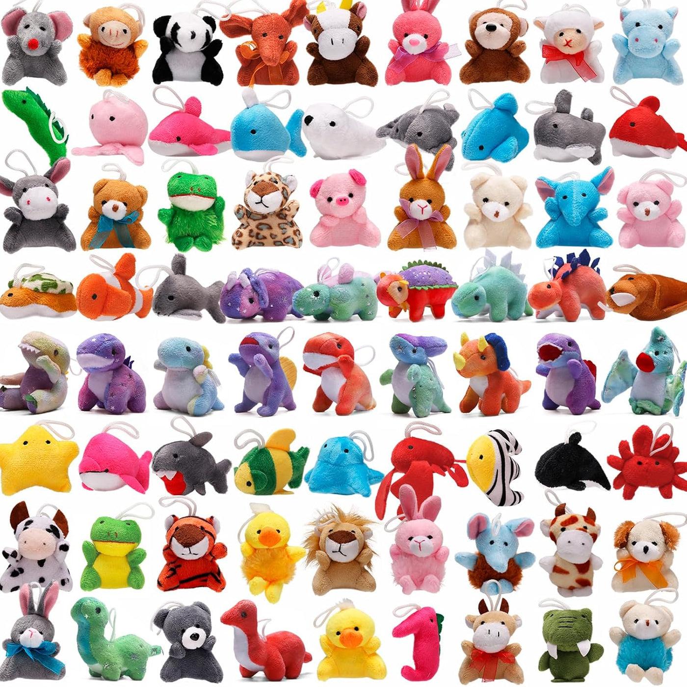 Paquete de 72 mini animales de peluche, varios juguetes de peluche...