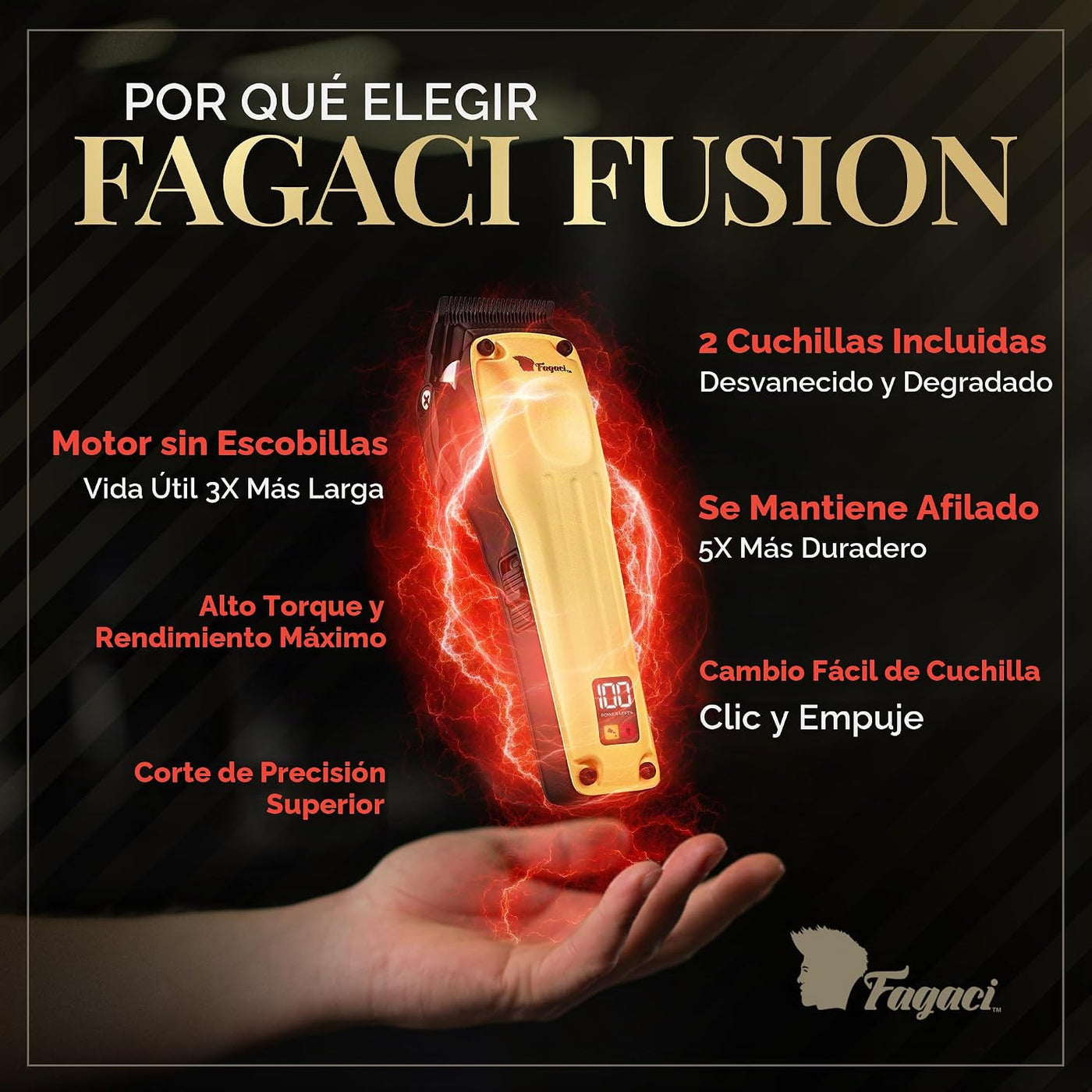 Fagaci Cortadora de pelo profesional para hombres, kit de peluquero...