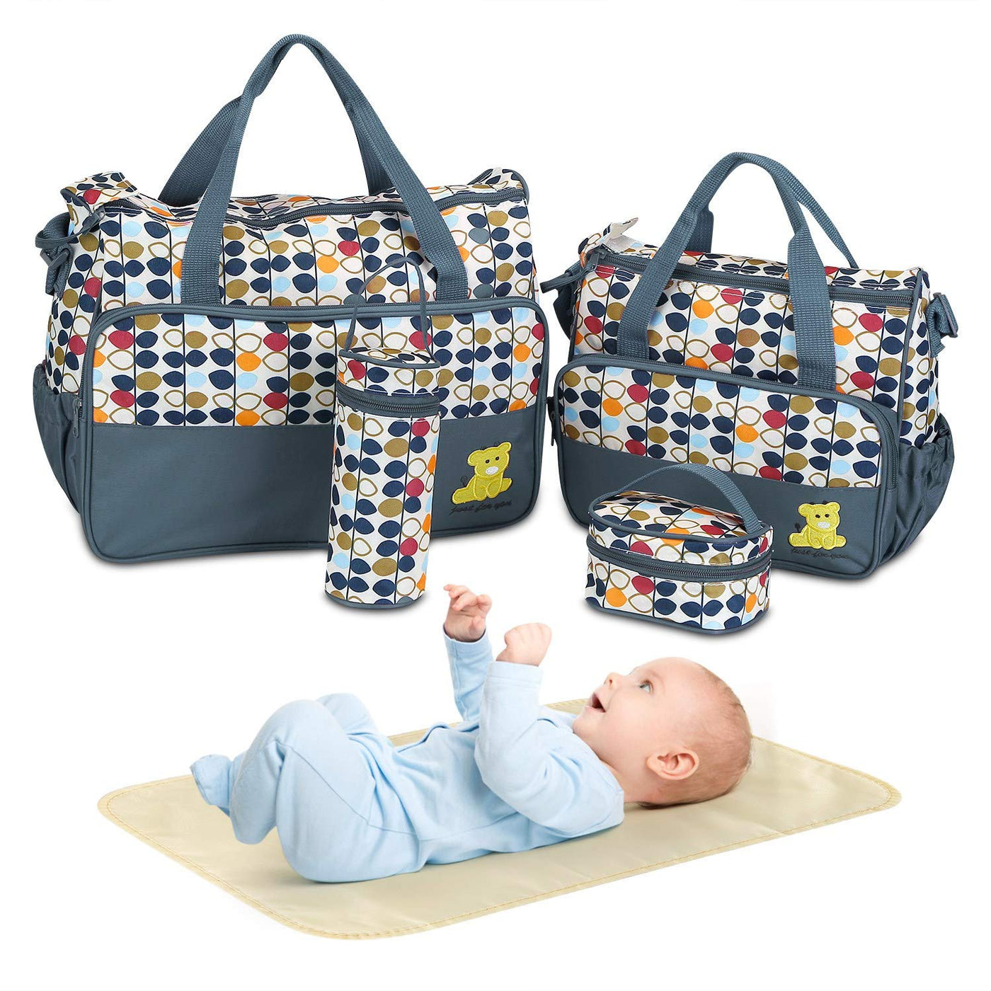 Moclever Juego de 5 Piezas de Bolsa de Pañales Tipo Tote para Artíc...