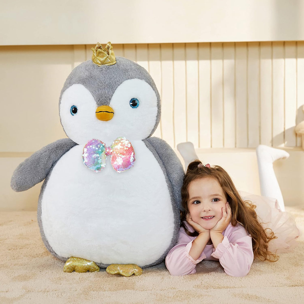EARTHSOUND - Peluche gigante de pingüino de felpa de tamaño grande,...