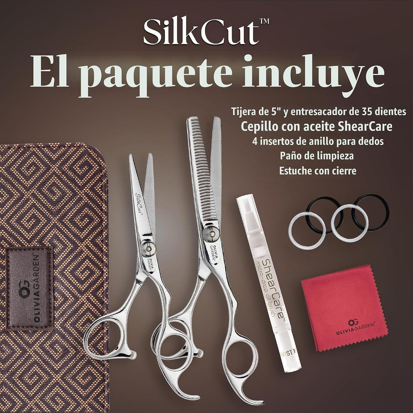 Olivia Garden SilkCut - Cizalla profesional para peluquería y estuc...