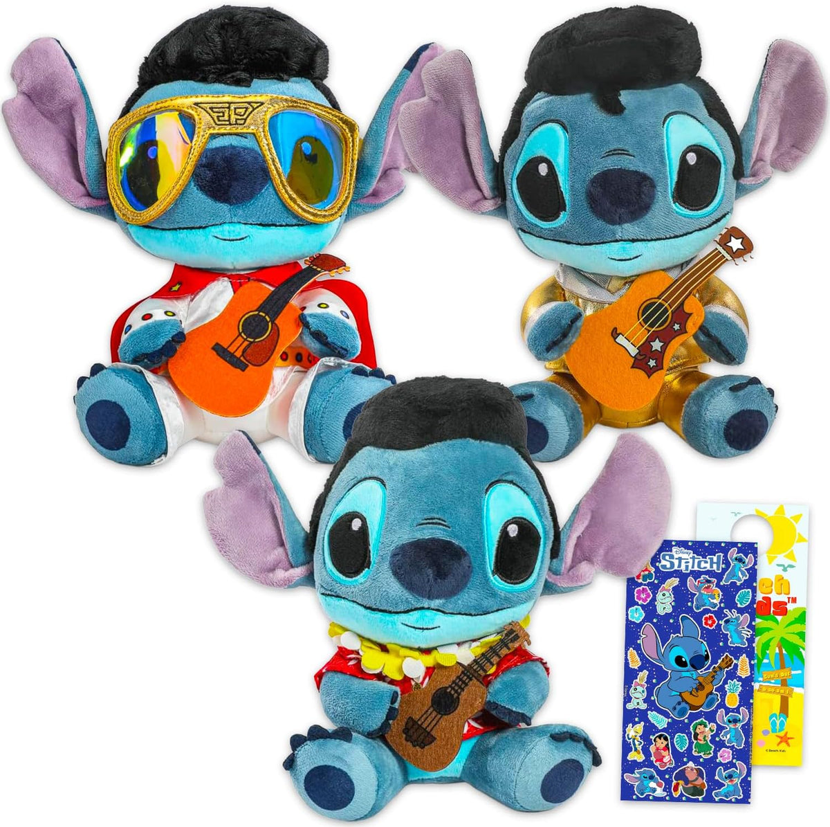 Disney Stitch - Juego de juguetes de peluche, paquete de 3 con pelu...