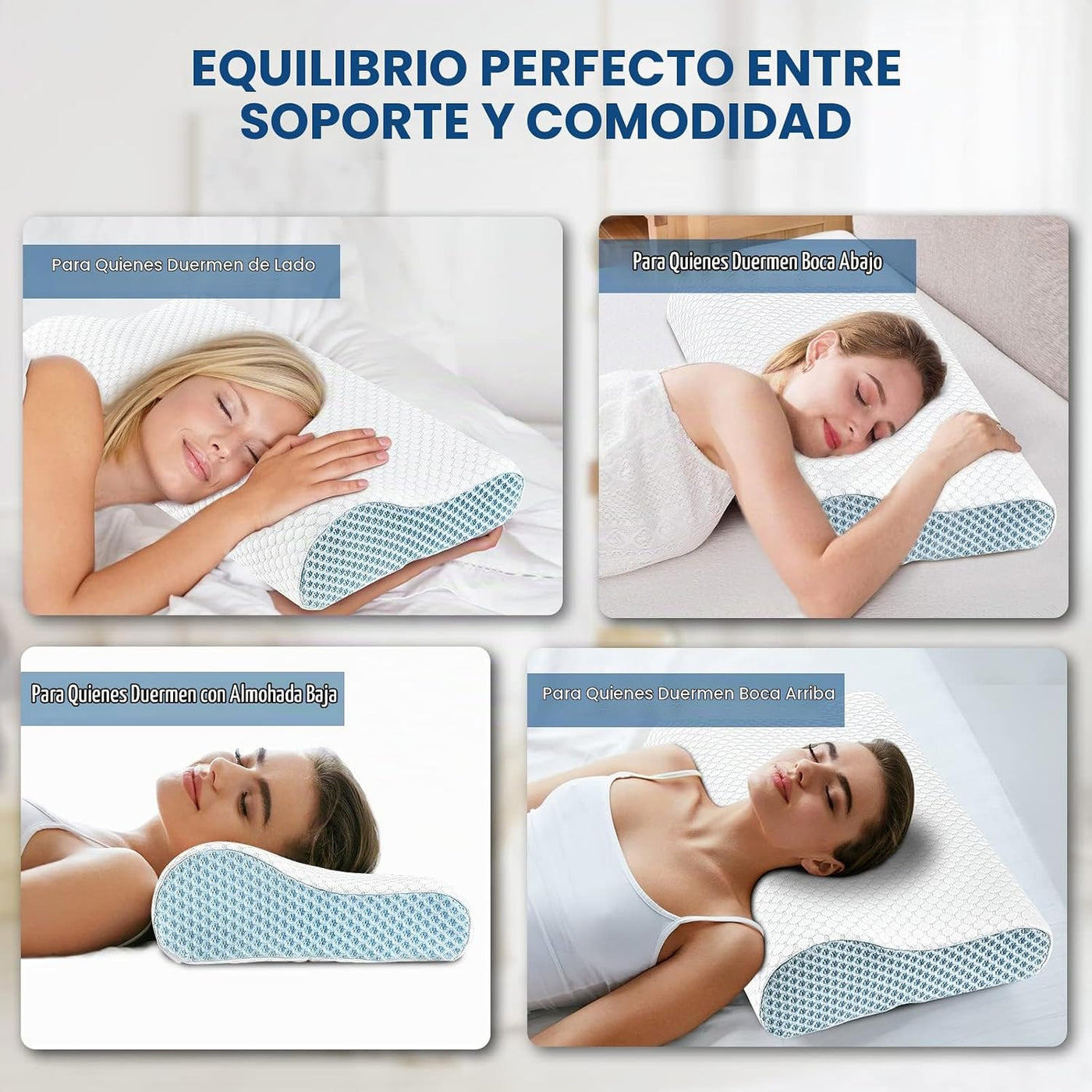 Almohada cervical de contorno de espuma viscoelástica para aliviar...